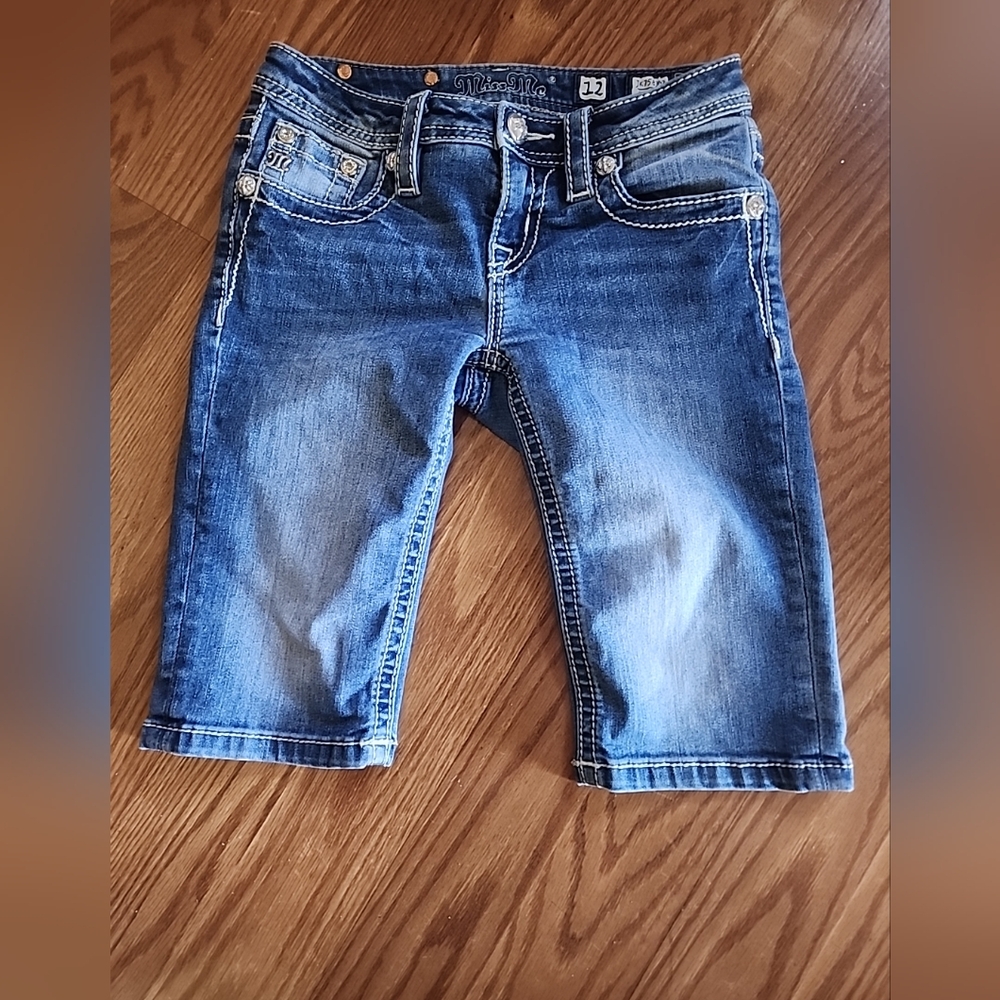 Girls Miss Me‎ bermuda shorts size 12 bling pocket
